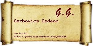 Gerbovics Gedeon névjegykártya